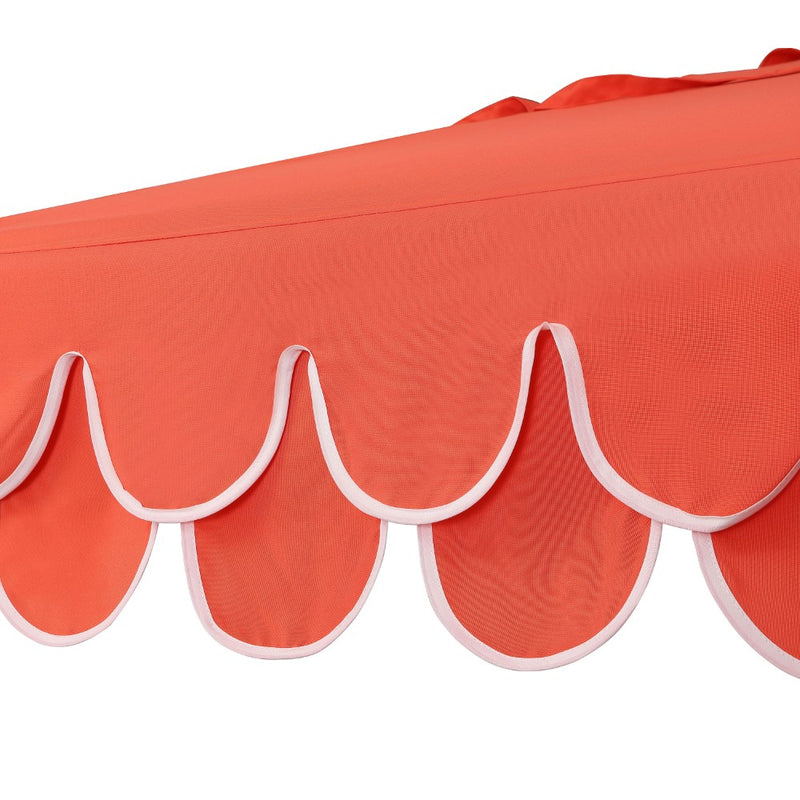 Tracy 9 ft. Classic MidCentury Scalloped Fringe Market Patio Umbrella