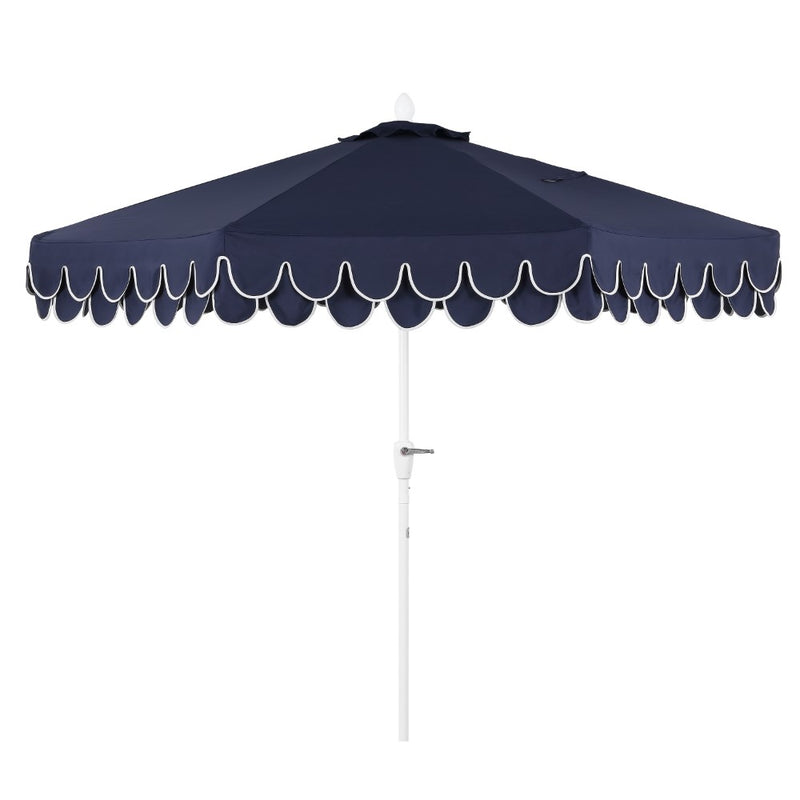 Tracy 9 ft. Classic MidCentury Scalloped Fringe Market Patio Umbrella