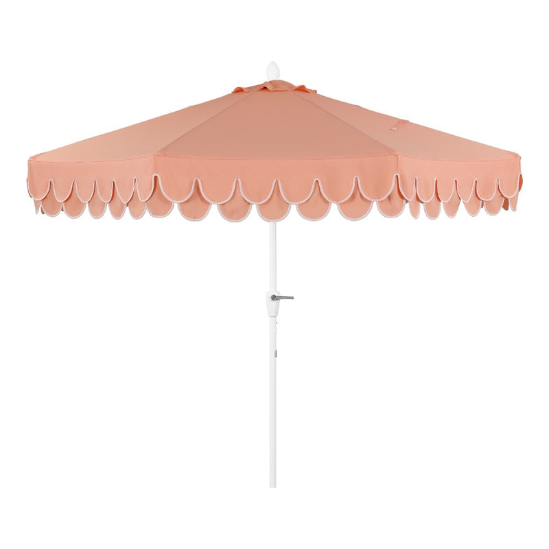 Tracy 9 ft. Classic MidCentury Scalloped Fringe Market Patio Umbrella