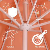 Tracy 9 ft. Classic MidCentury Scalloped Fringe Market Patio Umbrella