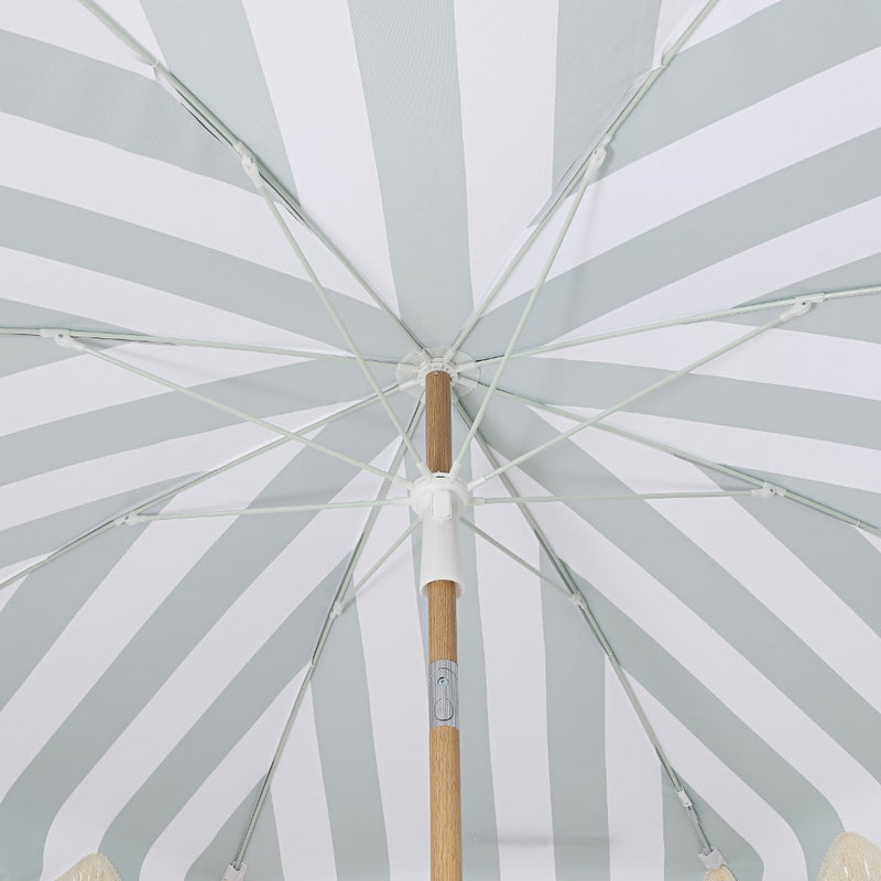Mariner 6.5 ft. Classic Cottage Fringe Tassel Market Beach Umbrella