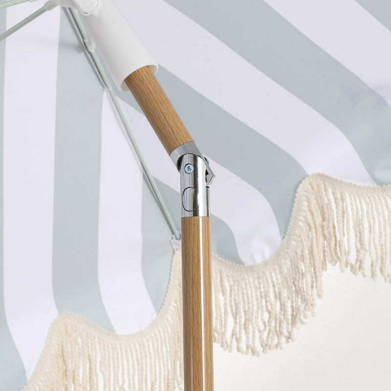 Mariner 6.5 ft. Classic Cottage Fringe Tassel Market Beach Umbrella