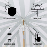 Mariner 6.5 ft. Classic Cottage Fringe Tassel Market Beach Umbrella