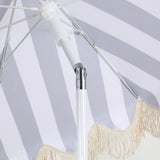 Mariner 6.5 ft. Classic Cottage Fringe Tassel Market Beach Umbrella