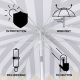 Mariner 6.5 ft. Classic Cottage Fringe Tassel Market Beach Umbrella