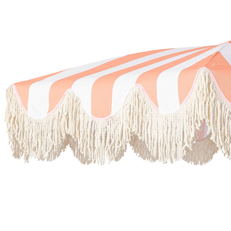 Mariner 6.5 ft. Classic Cottage Fringe Tassel Market Beach Umbrella