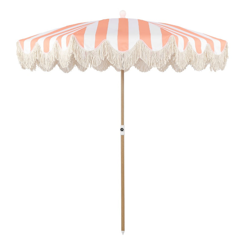 Mariner 6.5 ft. Classic Cottage Fringe Tassel Market Beach Umbrella