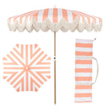 Mariner 6.5 ft. Classic Cottage Fringe Tassel Market Beach Umbrella