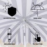 Mariner 6.5 ft. Classic Cottage Fringe Tassel Market Beach Umbrella