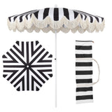 Mariner 6.5 ft. Classic Cottage Fringe Tassel Market Beach Umbrella