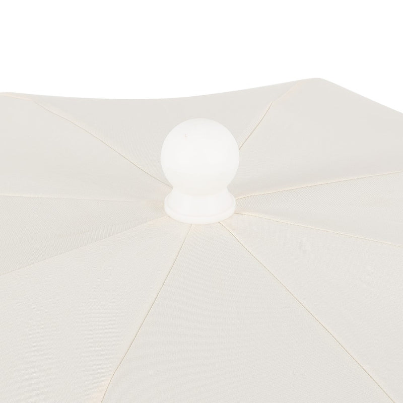 Horizon 6.5 ft. Classic MidCentury Scalloped Fringe Market Beach Umbrella