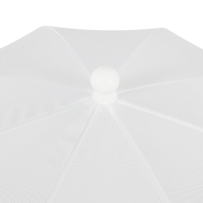 Horizon 6.5 ft. Classic MidCentury Scalloped Fringe Market Beach Umbrella