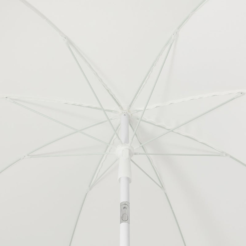 Horizon 6.5 ft. Classic MidCentury Scalloped Fringe Market Beach Umbrella