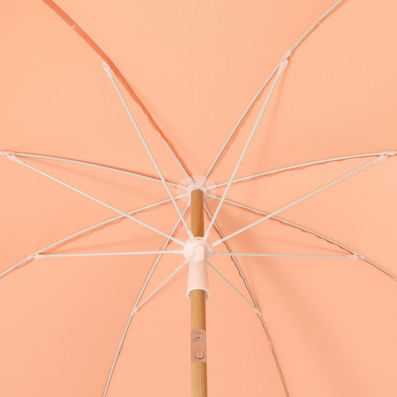 Horizon 6.5 ft. Classic MidCentury Scalloped Fringe Market Beach Umbrella