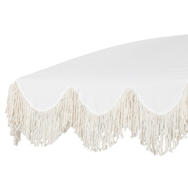 Mariner 6.5 ft. Classic Cottage Fringe Tassel Market Beach Umbrella
