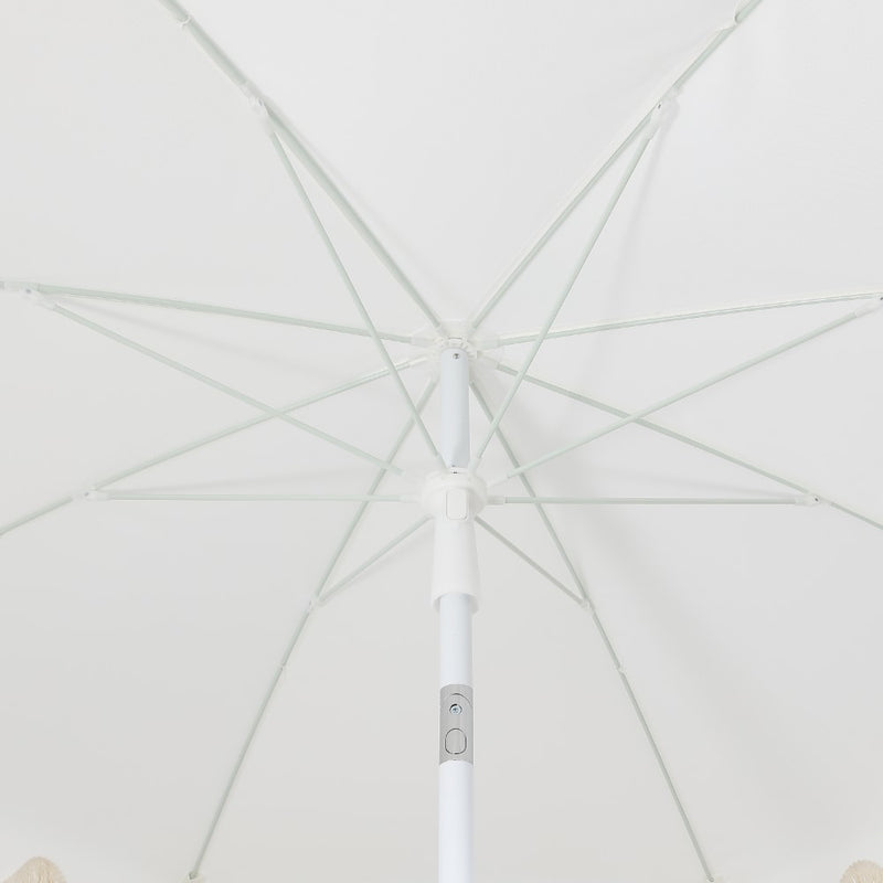 Mariner 6.5 ft. Classic Cottage Fringe Tassel Market Beach Umbrella