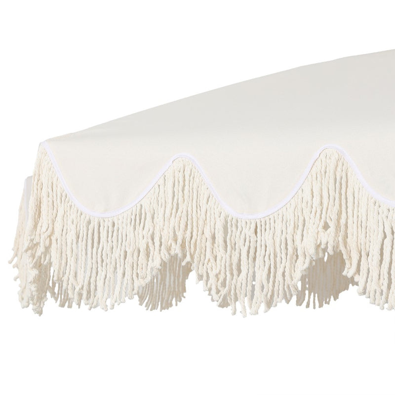 Mariner 6.5 ft. Classic Cottage Fringe Tassel Market Beach Umbrella