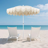 Mariner 6.5 ft. Classic Cottage Fringe Tassel Market Beach Umbrella