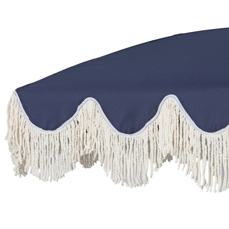 Mariner 6.5 ft. Classic Cottage Fringe Tassel Market Beach Umbrella