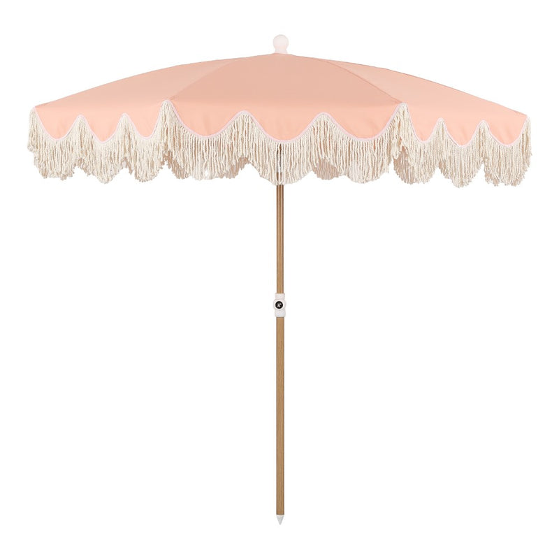 Mariner 6.5 ft. Classic Cottage Fringe Tassel Market Beach Umbrella