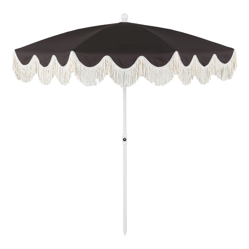 Mariner 6.5 ft. Classic Cottage Fringe Tassel Market Beach Umbrella