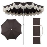Mariner 6.5 ft. Classic Cottage Fringe Tassel Market Beach Umbrella