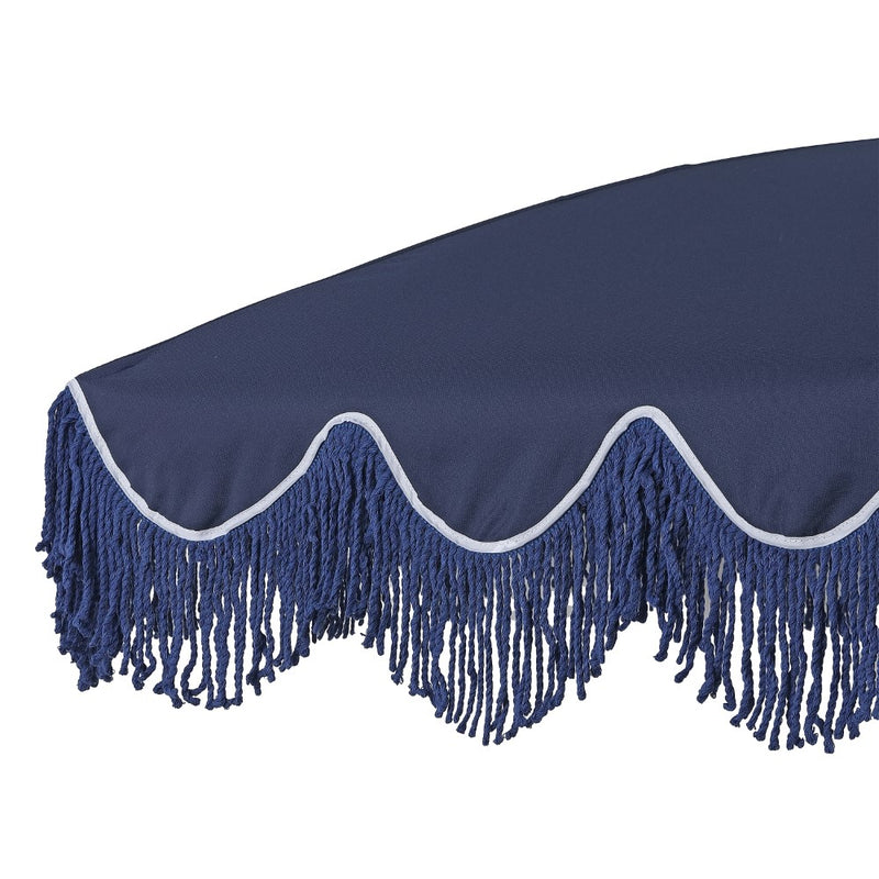 Mariner 6.5 ft. Classic Cottage Fringe Tassel Market Beach Umbrella