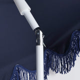 Mariner 6.5 ft. Classic Cottage Fringe Tassel Market Beach Umbrella