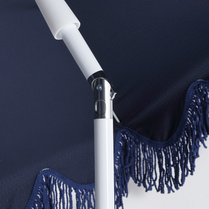 Mariner 6.5 ft. Classic Cottage Fringe Tassel Market Beach Umbrella