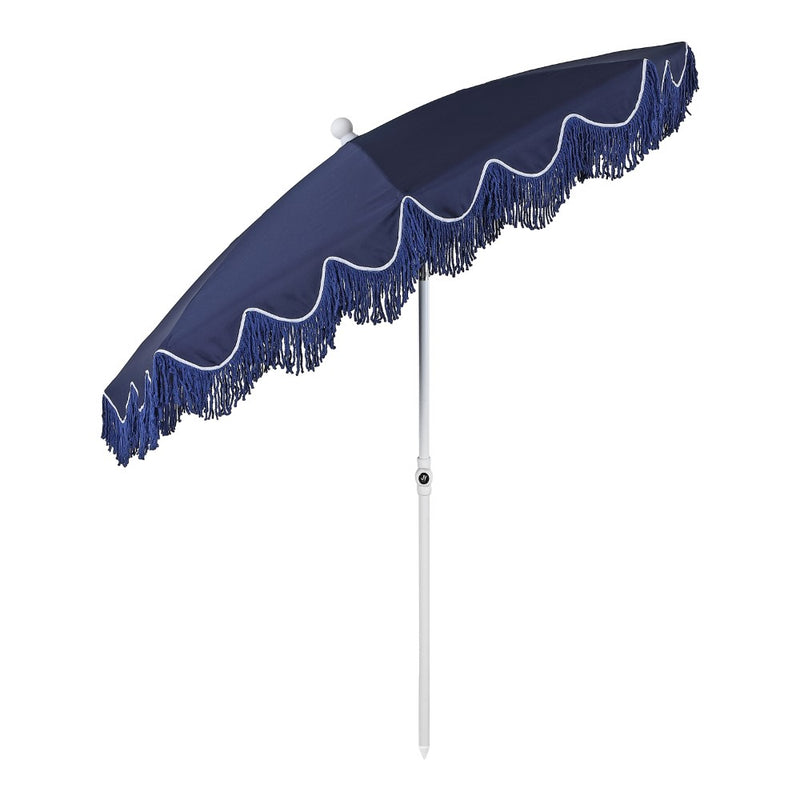 Mariner 6.5 ft. Classic Cottage Fringe Tassel Market Beach Umbrella
