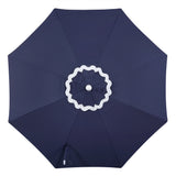 Marina 8 ft. Classic Bohemian Scalloped Market Patio Umbrella with Auto-Tilt Crank Wind Vent and UV Protection