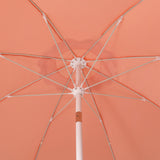 Marina 8 ft. Classic Bohemian Scalloped Market Patio Umbrella with Auto-Tilt Crank Wind Vent and UV Protection