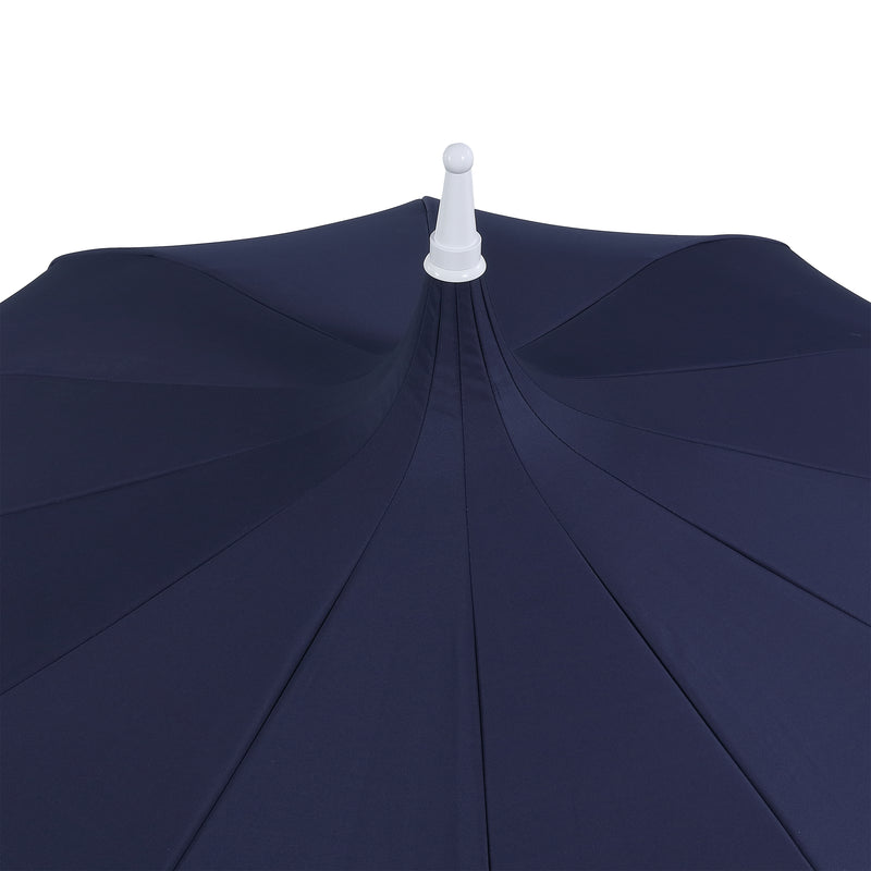 Delphine 8 ft. Classic Bohemian Fringe Pagoda Market Patio Umbrella with Auto-Tilt Crank Wind Vent and UV Protection