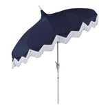Delphine 8 ft. Classic Bohemian Fringe Pagoda Market Patio Umbrella with Auto-Tilt Crank Wind Vent and UV Protection