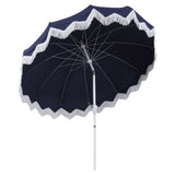 Delphine 8 ft. Classic Bohemian Fringe Pagoda Market Patio Umbrella with Auto-Tilt Crank Wind Vent and UV Protection