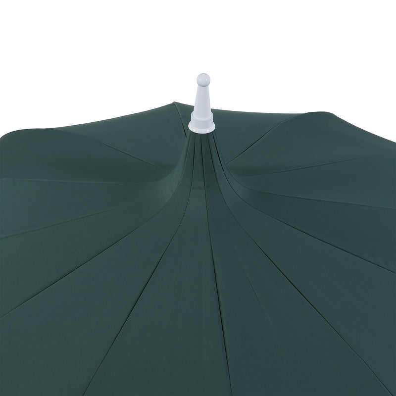 Delphine 8 ft. Classic Bohemian Fringe Pagoda Market Patio Umbrella with Auto-Tilt Crank Wind Vent and UV Protection