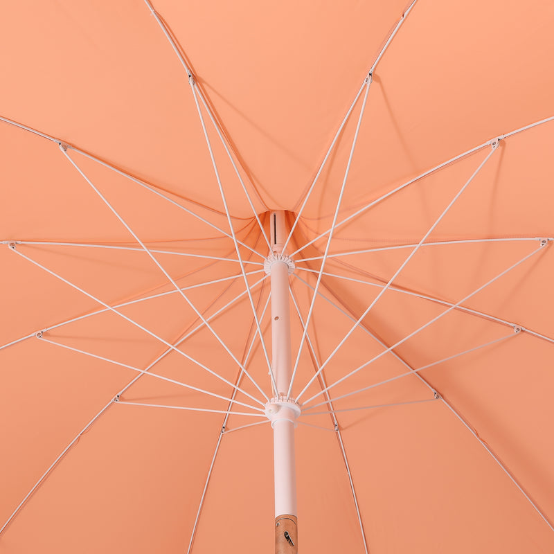 Delphine 8 ft. Classic Bohemian Fringe Pagoda Market Patio Umbrella with Auto-Tilt Crank Wind Vent and UV Protection