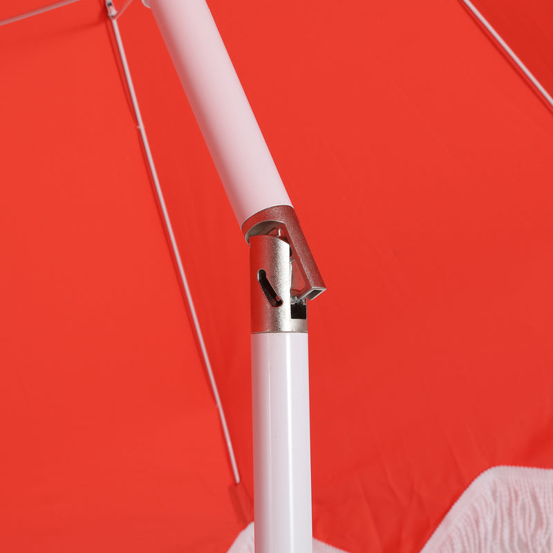 Delphine 8 ft. Classic Bohemian Fringe Pagoda Market Patio Umbrella with Auto-Tilt Crank Wind Vent and UV Protection
