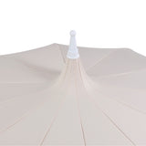Maren 8 ft. Classic Coastal Scalloped Lotus Pagoda Market Patio Umbrella with Auto-Tilt Crank Wind Vent and UV Protection