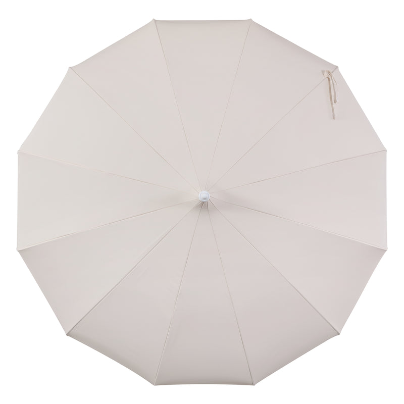 Maren 8 ft. Classic Coastal Scalloped Lotus Pagoda Market Patio Umbrella with Auto-Tilt Crank Wind Vent and UV Protection