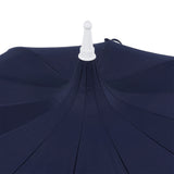 Maren 8 ft. Classic Coastal Scalloped Lotus Pagoda Market Patio Umbrella with Auto-Tilt Crank Wind Vent and UV Protection