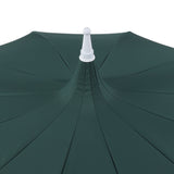 Maren 8 ft. Classic Coastal Scalloped Lotus Pagoda Market Patio Umbrella with Auto-Tilt Crank Wind Vent and UV Protection
