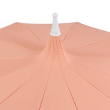 Maren 8 ft. Classic Coastal Scalloped Lotus Pagoda Market Patio Umbrella with Auto-Tilt Crank Wind Vent and UV Protection
