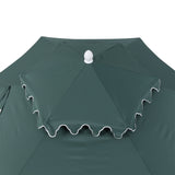Fletcher 8.5 ft. Coastal Double-Tiered Castle Market Patio Umbrella with Auto-Tilt Crank Wind Vent and UV Protection