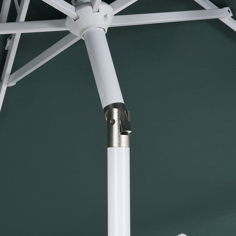 Fletcher 8.5 ft. Coastal Double-Tiered Castle Market Patio Umbrella with Auto-Tilt Crank Wind Vent and UV Protection