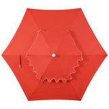 Fletcher 8.5 ft. Coastal Double-Tiered Castle Market Patio Umbrella with Auto-Tilt Crank Wind Vent and UV Protection