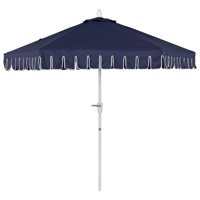 Dexter 8.5 ft. Classic Castle Scalloped Market Patio Umbrella with Auto-Tilt Crank Wind Vent and UV Protection
