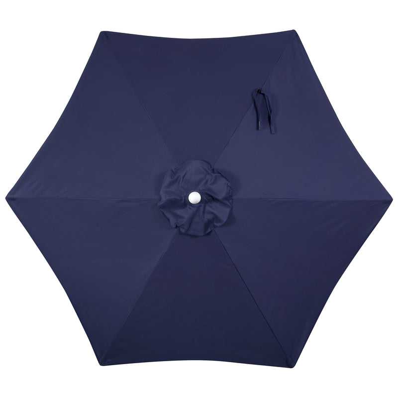 Dexter 8.5 ft. Classic Castle Scalloped Market Patio Umbrella with Auto-Tilt Crank Wind Vent and UV Protection