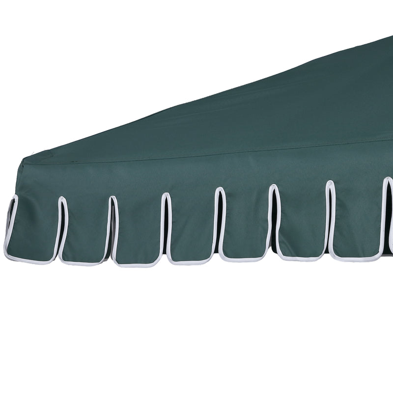 Dexter 8.5 ft. Classic Castle Scalloped Market Patio Umbrella with Auto-Tilt Crank Wind Vent and UV Protection