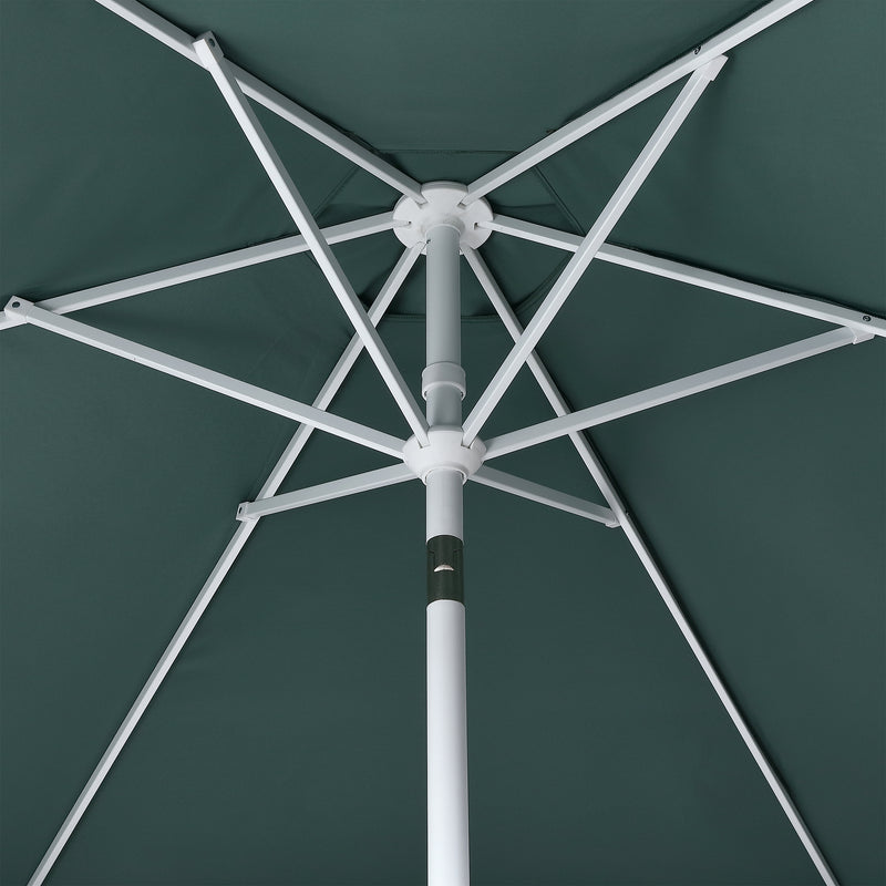 Dexter 8.5 ft. Classic Castle Scalloped Market Patio Umbrella with Auto-Tilt Crank Wind Vent and UV Protection
